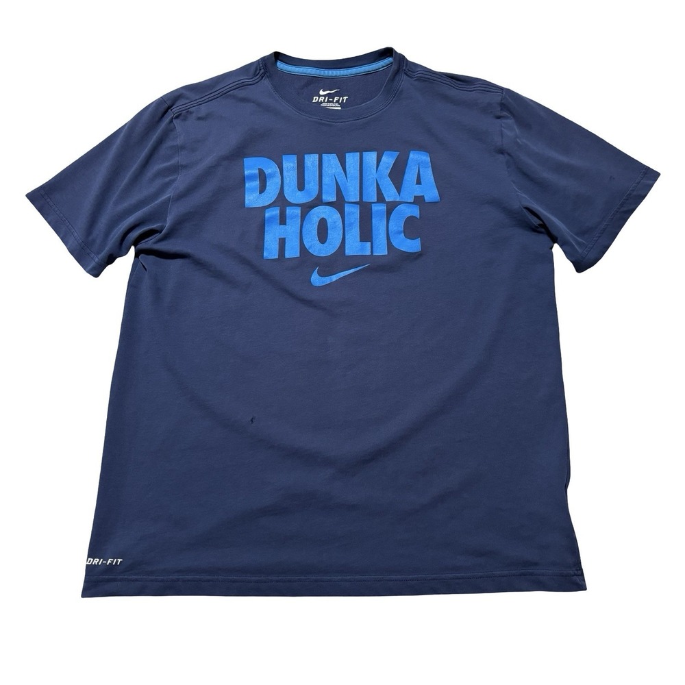 Nike Men's Dunkaholic Graphic T Shirt Navy Blue Size Large 21 x 27